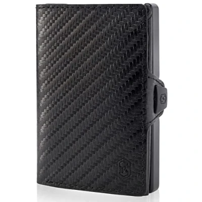 Imagen de ZNAP Cartera Hombre RFID Metálico con Compartimento para Monedas Tarjetero de Aluminio Billetera pequeña 8 Tarjetas Monedero Minimalista