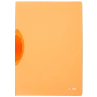 Imagen de LEITZ 41760145 Dossiers RAINBOW PP rígido clip plástico negro DIN A4 capacidad 30 hojas color naranja