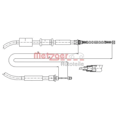 Imagen de METZGER 1281P1 Cable de Freno Mano Atrás derecha 1469/1301 Tambor COFLE FIAT: Punto I Hatchback