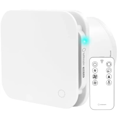Imagen de Turbionaire Trend Plus 150 WM Extractor para Baño, Cocina, Mando a Distancia, Multifunción, máx. 6.5 W, 7 velocidades + boost, Motor DC Brushless, Válvula de retención, Temporizador, Silencioso,150 mm