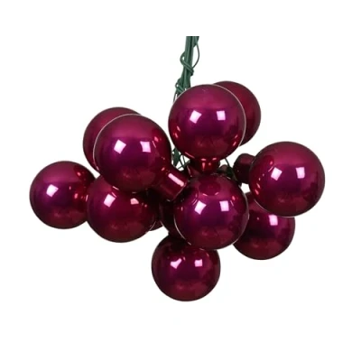Imagen de Kaemingk bolas de Navidad con alambre cristal, 2 cm x 12 unidades bayas espejadas brillantes pequeñas decorativas Adornos para árbol y decoración navideña granada