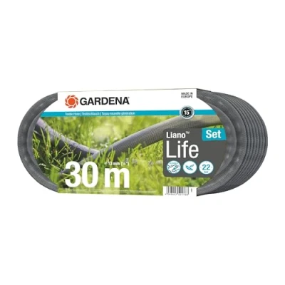 Imagen de Gardena manguera textil Liano Life 1/2 pulgadas, 30m: de jardín tejido muy flexible, con interna PVC, sin dobleces, ligera, resistente a la climatología (18457 20)