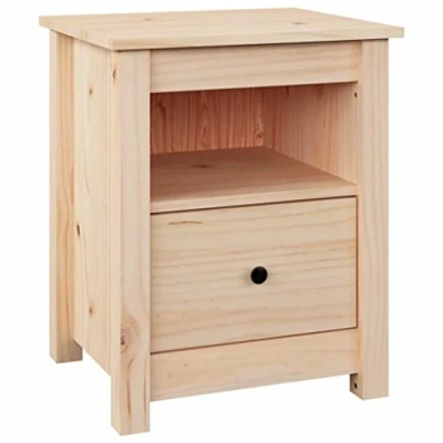 Imagen de vidaXL Mesita de Noche Armario Lateral Decorativa Cajonera Cama Almacenamiento Casa Soporte Muebles Dormitorio Madera Maciza Pino