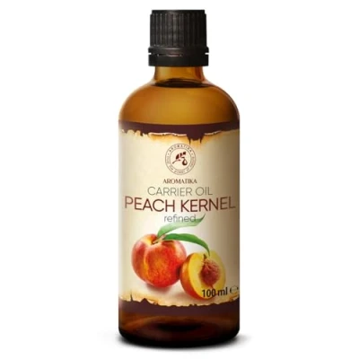 Imagen de Aceite de Semilla Durazno 100ml Prunus Persica Italia 100% Puro y Natural Botella Vidrio para Rostro Cuerpo Cabello Piel Cuidado del