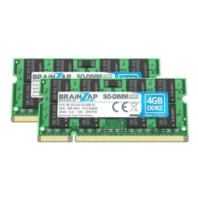 Imagen de BRAINZAP Memoria RAM DDR2 SO DIMM PC2 6400S 2Rx8 800 MHz 1,8 V CL6, 8 GB (2 módulos de 4 GB)