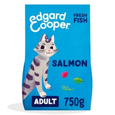 Imagen de Edgard Cooper Comida Gatos Adultos, (Salmón, 750g), Pienso Esterilizados y Activos, Sin Cereales, Ingredientes Naturales, Carne Fresca, Hipoalergénico, azúcares añadidos