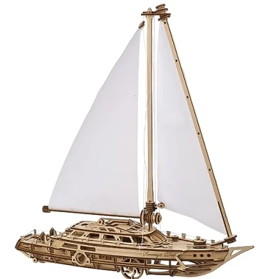 Imagen de UGEARS Sueño de Serenidad Maquetas para Construir Adultos Velero Maqueta Barco Madera Montar Puzzle 3D con Detalles Mecánicos Ideal Aficionados Barcos