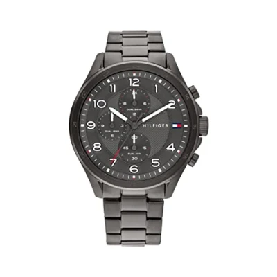 Imagen de Tommy Hilfiger Reloj Analógico de Cuarzo multifunción para hombre con Correa en Acero Inoxidable Gris oscuro 1792008