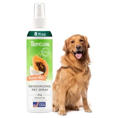 Imagen de TropiClean Spray Desodorante de Mascotas para Perros y Gatos Aroma Larga Duración Sin Parabenos Ni Colorantes