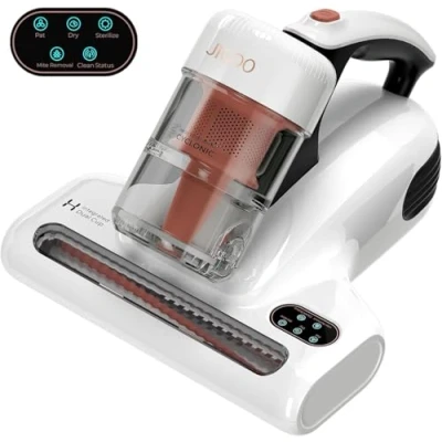 Imagen de JIGOO J200 Aspirador de Ácaros, 500W Aspiradora Antiácaros Mano con Luz UV, función ultrasonido, Especial Alergias, Mata el 99.9% los para Colchones y Sofás