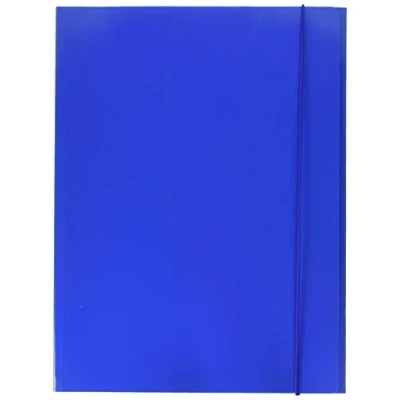 Imagen de Esselte carpeta de 3 solapas, Capacidad 150 hojas, tamaño 25 x 35, cierre con elástico redondo, comprimido, lote 5, Azul, Linear, 390341050