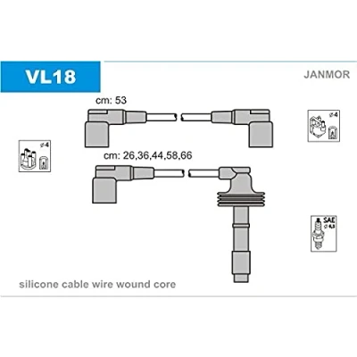Imagen de JANMOR VL18 Juego de Cables Encendido VOLVO: 850 Berlina, V70 I, S70