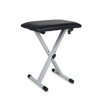 Imagen de GEWA Banco para Teclado KB10SI, Piano, Instrumentos (Fabricado en Tubo de Acero Resistente, Regulable Altura, Posibilidad Postura ergonómica), Gris Plateado