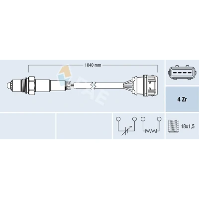 Imagen de FAE 77373 Sonda lambda de regulación VOLVO: S40 I, V40 Familiar