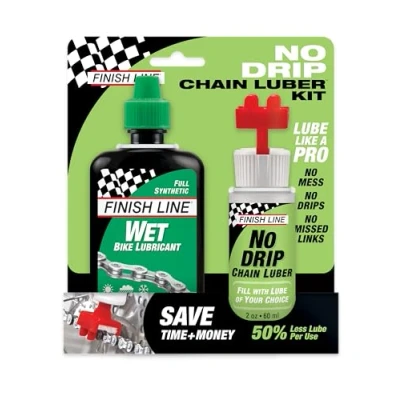 Imagen de Finish Line NoDripChainLuber Combo 120 ml Wet Lube Mantenimiento, Unisex Adulto, Multicolor, Talla única