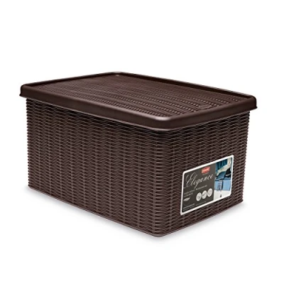 Imagen de Stefanplast 2075897 Elegancia Mocha Plastic Storage Box 29 x 39 21 cm