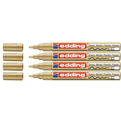 Imagen de Edding 751 Marqueur peinture Pointe M, or, Lot de 4