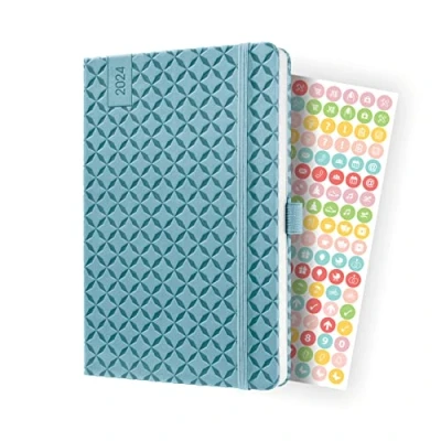 Imagen de SIGEL J4113 Jolie Agenda semanal 2024, tapa dura, 13,5 x 20,3 cm, 174 páginas, azul claro