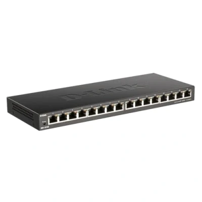 Imagen de Switch D Link DGS‑1016S, 16 Puertos (1000 Mbps), Sin gestión, Plug&amp;Play, Perfil bajo, Negro