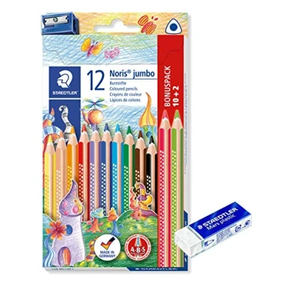 Imagen de Staedtler Lápices de colores Noris Jumbo (lápices + borrador)