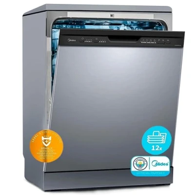 Imagen de Lavavajillas Midea MFD60S080X, 12 Servicios, 4 Programas, Ancho 59.8 cm, Inicio Diferido, Inox