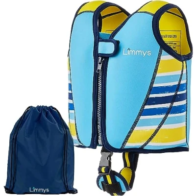 Imagen de Limmys Chaleco de Natación para Niños Premium Flotador Infantil Que Ayuda a Nadar Pequeños Piscina Bebés, y Niñas Moderno Diseño Incluye Bolsa