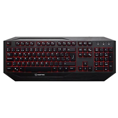 Imagen de Hiditec Teclado Gaming con Cable GK200 Gamer de Membranas Retroiluminado LED para pc Estructura Aluminio N Key Anti Ghost Color Negro
