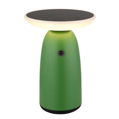 Imagen de Globo Lámpara de mesa LED solar 36625, verde, batería recargable, aluminio, plástico