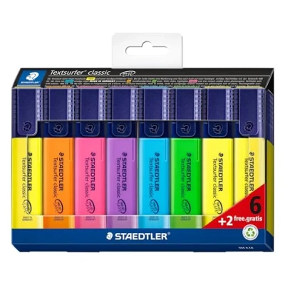 Imagen de STAEDTLER 364 A C8 Textsurfer Classic Subrayador de colores surtidos (paquete tarjetas 6 + 2 gratis)