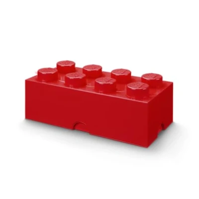 Imagen de Room Copenhagen Ladrillo de Almacenamiento 8 espigas Lego, Caja almacenaje apilable, 12 l, Rojo