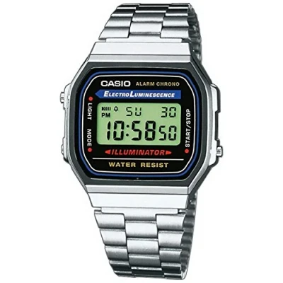 Imagen de Casio Collection A168WA 1YES, Reloj Rectangular, Unisex, Plateado