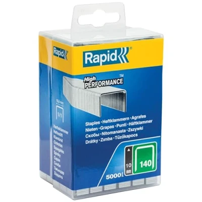 Imagen de Rapid Caja de Grapas Corona Plana para Plástico, Cartón y Alfombras N.º140 Acero Galvanizado, 10 mm 5.000