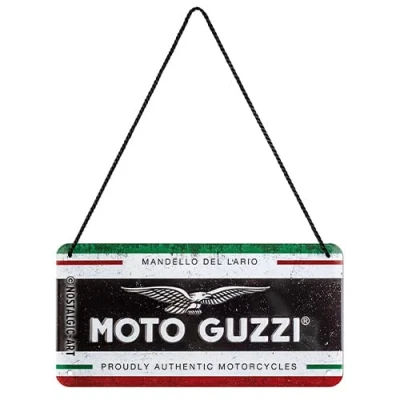 Imagen de Nostalgic Art Cartel colgante retro, Moto Guzzi Italian Motorcycles Idea de regalo para aficionados as motos, metálico, Diseño vintage, 10 x 20 cm