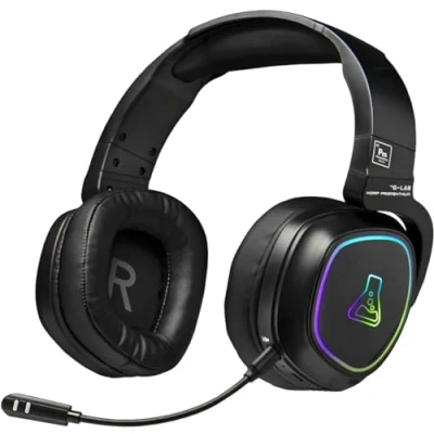 Imagen de The G Lab Korp Promenthium Auriculares Gaming Inalámbricos para Ps4/Ps5/Pc Gamer de Baja Latencia Retroiluminación RGB Nuevo (Inalámbrico)
