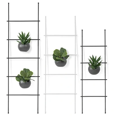Imagen de LAMO Manufactur Toallero Escalera Decorativa Perchero Revistero Loft, Negro, 170x50 cm (Alto x Ancho), LLS 170 50 9005