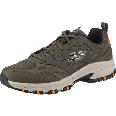 Imagen de Skechers Hillcrest, Zapatillas Hombre, Olive Leather/Mesh/Synthetic/Black Trim, 40 EU