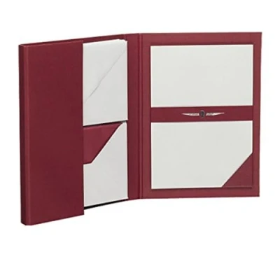 Imagen de Rössler Papier 1026831170 Paper Royal Carpeta para cartas DIN A5/C6, 15/15, burdeos/gris hielo acanalado