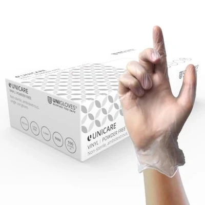 Imagen de Unigloves UCV1203 Guantes de PVC sin látex (mediana, 100 unidades)