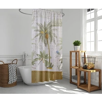 Imagen de Avanti Linens 13668hivr Colonia Palm Cortina de Ducha, tamaño Mediano, Color Marfil