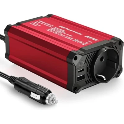 Imagen de BESTEK Inversor 12V 220V Onda Pura 300W,Transformador a Convertidor con 1 AC Tomas Y 2 USB C (PD30 W) QC (18 sinusoidal Protección para Barco,Caravana,Coche