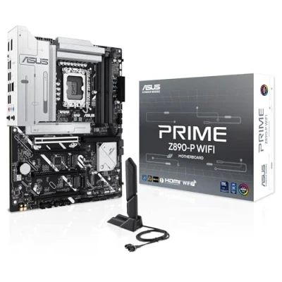 Imagen de ASUS Prime Z890 P WiFi Placa Base ATX, 14+1+2+1 (80A) etapas de Potencia, DDR5, PCIe 5.0 Compatible con GPU última generación, Puerto Thunderbolt 4 USB Tipo C, Wi Fi 7, Antena Q