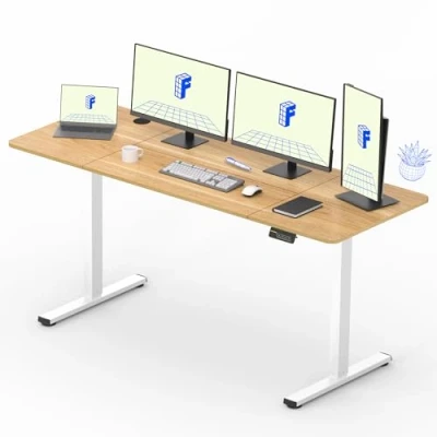 Imagen de FLEXISPOT 180X80cm Escritorio Elevable Eléctrico con Tablero, Gancho y Portavasos, Standing Desk, Mesa de Memoria Inteligente para Oficina Hogar(Arce)