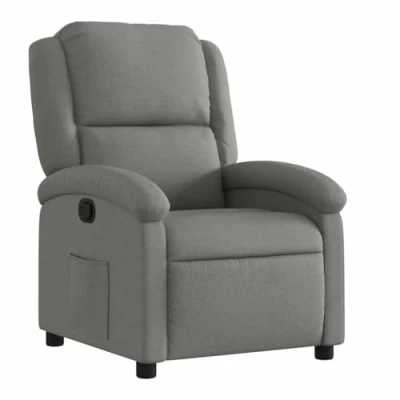 Imagen de vidaXL Sillón Reclinable, Silla con Respaldo Reposabrazos, de Televisión Relax Descanso, Asiento para Salón Hogar, Tela Gris Oscuro