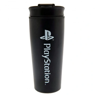 Imagen de Pyramid International Playstation (Onyx) Metal Travel Mug Taza de Viaje, 16 Ounces, Negro