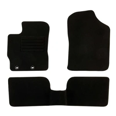 Imagen de DBS 1765707 Alfombrillas de coche A medida para 3 uds. Antideslizante Moqueta en negro 900 g/m² Aspecto terciopelo Modelo Star
