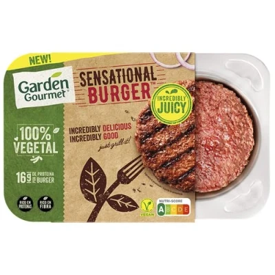Imagen de PACK 4 BANDEJAS SENSATIONAL BURGER Preparado vegetal tipo hamburguesa a base de proteínas soja GARDEN GOURMET 113 g. (PRODUCTO REFRIGERADO)