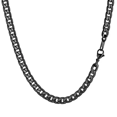 Imagen de PROSTEEL Collar Hombre Cadena Cubana de Acero Inoxidable 7mm Ancho Modelo Clásico 46cm/51cm/55cm/61cm/66cm/71cm/76cm y 3 Colores para Seleccionar