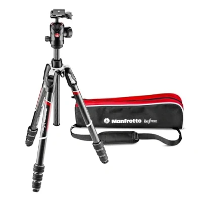 Imagen de Manfrotto Befree Advanced GT Trípode de Viaje con Cabezal Fluido, Práctico y Compacto, Profesional Carbono para Cámaras DSLR, Reflex, sin Espejo Accesorios Fotografía