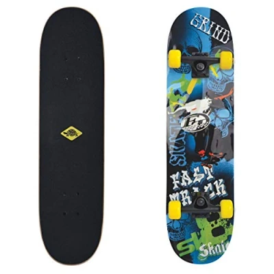 Imagen de Schildkröt 31&quot; Skateboard Slider 31&#039;&#039;, Tablero Atractivo Completo de Ocio, Cubierta Cóncava con Cinta Doble Patada y Agarre, Rodamientos ABEC7, Design: Fast Track, 510649, Unisex