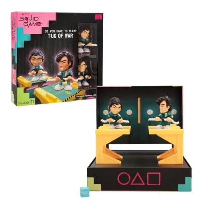 Imagen de Juego Desafio de la Cuerda El Calamar, Mini Set, Recrea Escena con 2 Figuras Exclusivas, Reto Serie Netflix para Jugar y Exhibir, Adultos a partir 17 Años